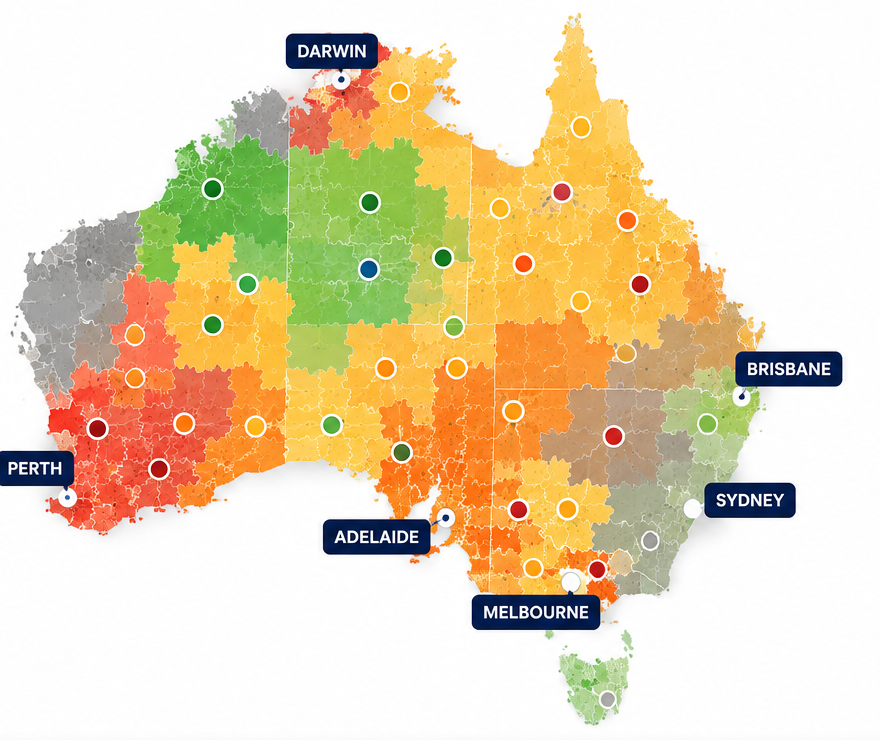 PMA composite score heatmap of Australia
